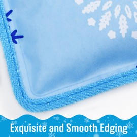 Make you perfect Upgrade Dog Cooling Mat Portable Water Injection Pet Cooling Pad Summer Self Cooling Ice Silk Pet Blanket Washable (Light Blue, 17.7" Lx17.7 W)