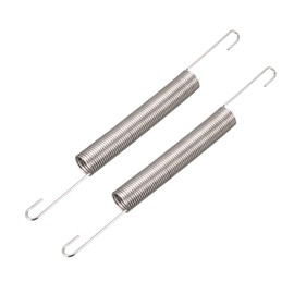 uxcell Extension Spring - 0.9mm Wire Dia, 10mm OD, 60mm Free Length Spring Steel Small Dual Hook Tension Spring 2pcs