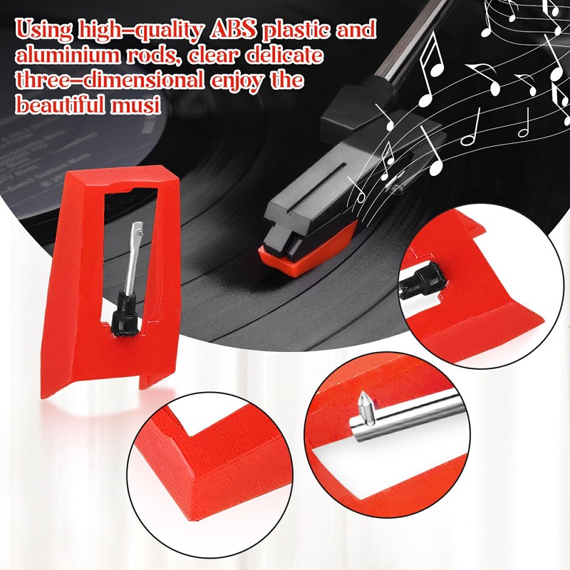 Red Record Player Needles, Durable Ruby Stylus Needle, Record Player