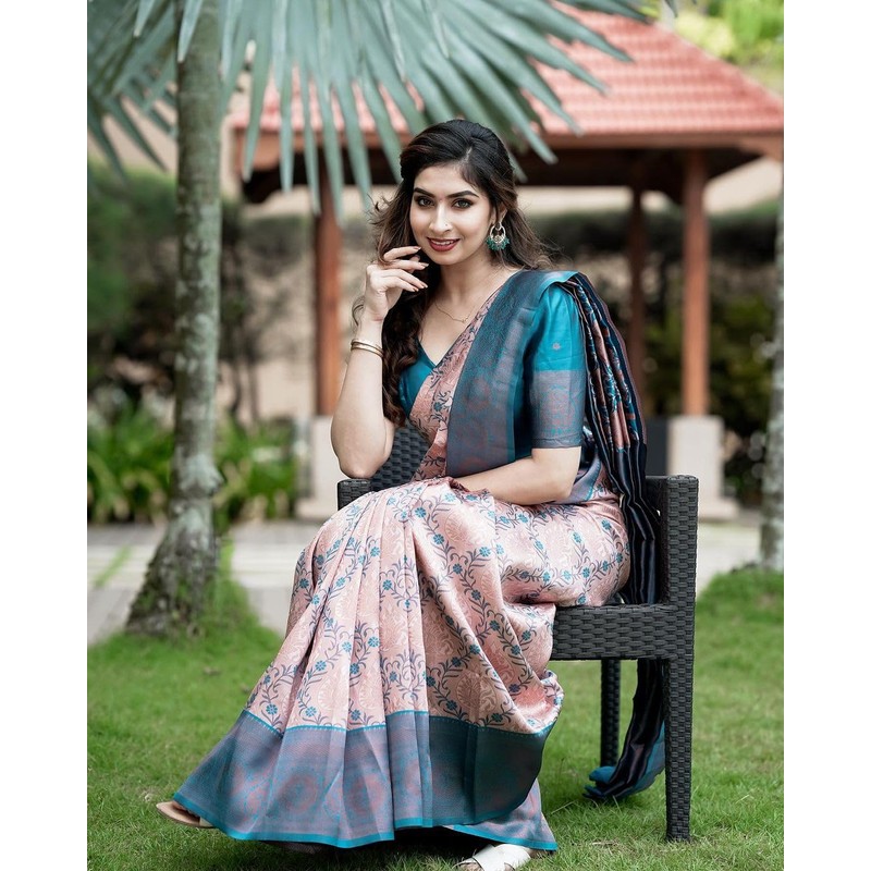 KNETLI Art Silk Saree for Women's With Blouse Piece