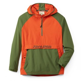 Field & Stream Men's Cloud Cover Nylon Anorak Jacket, Orange/Dark Olive, 2X-Large