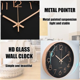 Wall Clock 12 Inch Modern Clock Silent Non Ticking Round Wall Clocks for Living Room Kitchen Bedroom School Home Office Classroom
