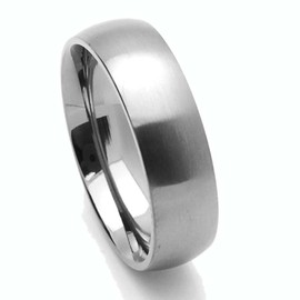 DoubleAccent 6MM Comfort Fit Titanium Wedding Band Classic Domed Ring (Size 5 to 12) Size 10
