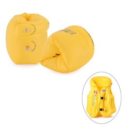 2 Pack Beautiful Color Comfortable Training Inflatable Kids Armbands (Yellow (S))