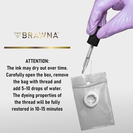 BRAWNA 4 Pack (30 Meters Each) Pro Inked Mapping String for Brow and Lip Measuring - Color - Yellow White