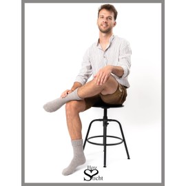 HerzSticht Men's Short Costume Socks Pack of 1 (Model: Gentian), gray, 43 - 46