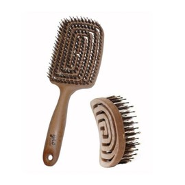 Yao Boa SET Hairbrush Wood Square + Portable Wood / 야오 보아 SET 헤어브러쉬 우드스퀘어 + 포터블우드