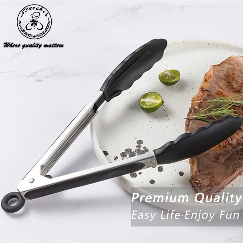 Starchef Kitchen Food Tongs - Utensil for Cooking, Serving, Barbecue,