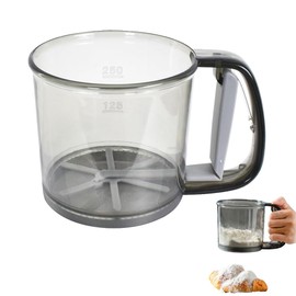Vientiane Powdered Sugar Shaker with Scale, Fine Mesh Flour Sieve Cup Made of Stainless Steel, Fine Mesh Metal Sieve for the Kitchen, Powdered Sugar Shaker, Sieve, Flour Sieve, Fine Sieve, Made of