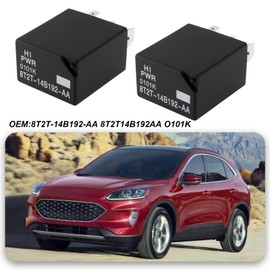 VGOL 2 x 4-pin car relay 8T2T-14B192-AA 8T2T14B192AA O101K compatible with Ford 12VDC