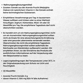 Aliness Acerola Vitamin C Pulver 250g