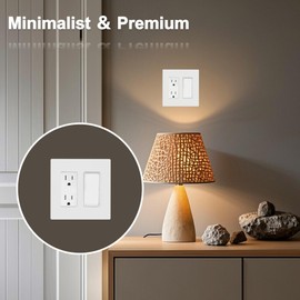 HIITIO Wall Plates, Outlet Covers Wall Plate, Screwless Wall Plate Cover, Wall Plates for Electrical Outlets, Lider Outlet Cover, UL listed(Pack of 5)