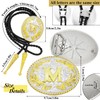 QuneusHot 2 Piece Western Belt Buckle Bolo Tie Set Initial