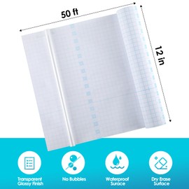 KTRIO Self-Adhesive Laminating Roll 12" x 50FT, Clear Lamination Vinyl Roll Self Sealing Laminating Sheets for Crafts, No Heat Laminate Sheets for Stickers, School & Office, No Machine Needed