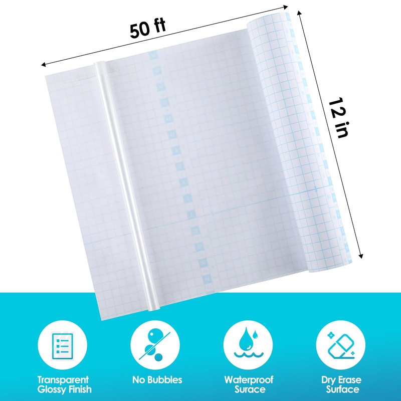 KTRIO Self-Adhesive Laminating Roll 12" x 50FT, Clear Lamination Vinyl
