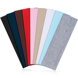 Arohecx Headbands for Women Non Slip - 9 Pcs Fabric Elastic Hair Bands for Women's Hair, Soft Cotton Cloth Stretchy Sport Headbands, Sweat Absorption Athletic Headbands for Workout Yoga Running - A