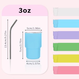JUSONEY 3oz Mini Tumbler Shot Glass with Straw and Lid,Sublimation Shot Glasses Tumblers Stainless Steel Double Wall Vacuum Insulated Shot Glass for Party Wedding BarCocktail Coffee