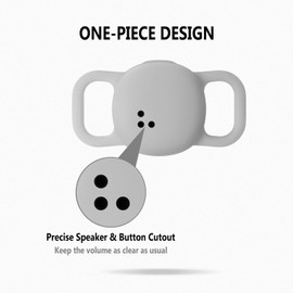 Geiomoo Silicone Case for Tile Sticker (2024) Tracker, Finder Tag Protective Cover for Pet Collar (Oatmeal+Navy Blue)