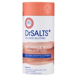DrSALTS+ Recharge Therapy Epsom Salts - Invigorating Epsom Bath Salts to Rejuvenate Body and Mind with Pink Grapefruit Extract, 750 g