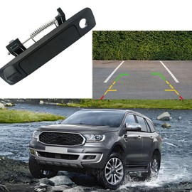 Kacepar Rear Tailgate Boot Handle with Reversing Camera, 170° Wide Angle Rear View Camera, Tailgate Door Handle Compatible with Ford Ranger 2012-2020, Solid