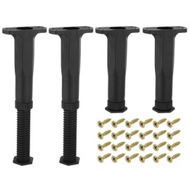 uxcell 6 Set 11.22 Inch Total Height Adjustable Metal Bed Frame Center Support Legs, Bed Frame Replacement Legs with Wide Base, Bed Sofa Furniture Slat Support Legs, Black