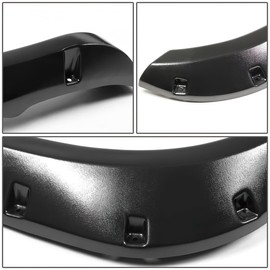 4 Pcs/Kit Pocket-Riveted Style Fender Flares Matte Black Wheel Flares Compatible with 02-09 Dodge Ram 1500 2500 3500