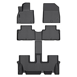 Auxko Alfombrillas para todo tipo de clima, aptas para Hyundai Palisade 7 y 8 asientos 2020-2024 2025, juego de accesorios de goma de elastómero termoplástico, juego de accesorios para todas las