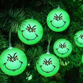 Toypocket Christmas Lights Decoration Round Green Battery Operated String Lights for Christmas Tree Decorations 20 LED 10 Ft （Green A）
