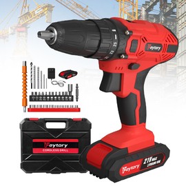 Cordless Drill Set Power Drill Kit Electric Driver Set Small Hand Drill Tool with 2x Batteries and Charger, 3/8'' Keyless Chuck, 25+1 Torque Setting, 400 in-lb High Torque, with LED Light