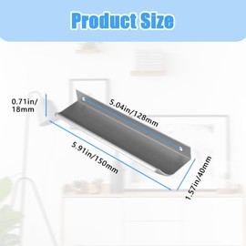 LAGAHS Pack of 8 Furniture Handles, Concealed Handles, Modern Style Handles, Furniture, Finger Edge Pull, Aluminium Handle for Cupboard, Drawer, Wardrobe, Cupboard (5.91 inches / 15