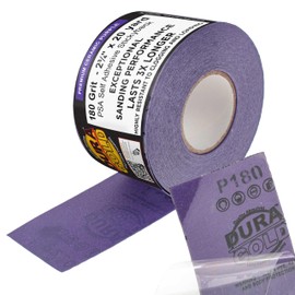Dura-Gold Premium 180 Grit PSA Purple Film Ceramic Longboard Sandpaper, 2-3/4" Wide Continuous 20 Yard Roll - Self Adhesive Stickyback for Auto & Wood Air File Long Board Sanders, Hand Sanding Blocks
