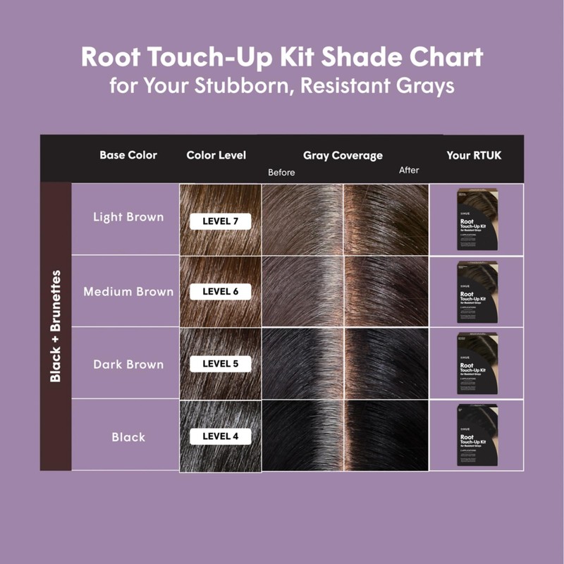 dpHUE Root Touch-Up Kit for Resistant Grays, Black - Permanently