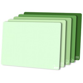 ZVP Plastic Cutting Board for Kitchen Set of 5, Flexible Cutting Mats with Food Icon, Gradient Color Chopping Boards, BPA Free, Non Slip, Dishwasher Safe, 15×12 IN,Green Multi-Color