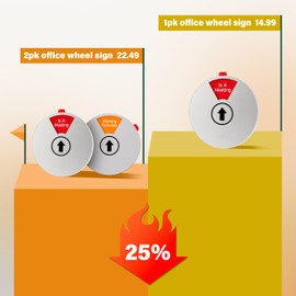 2PK Office Door Signs Do Not Disturb, 6 Options Private Wheel Sign, In a Meeting Sign for Conference Room, Business Out of Office Status indicator, 6 inch Black