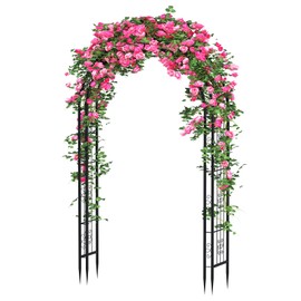 Arbuxzuy 88in Steel Garden Arch Arbor Trellis for Climbing Plants Outdoor,Yard,Garden,Climbing Plants 7ft Decorative Wire Lattice,Outdoor Wedding Arch(Black)