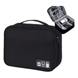 Estuche Cargador Usb Organizador Bolsa De Cables Impermeable Negro