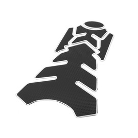 Partuto Motorcycle Fuel Tank Protector PVC Rubber Pad Emblem Badge White Replacement