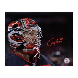 Frederik Andersen Signed Carolina Hockey Mask Close-Up 8x10 Photo