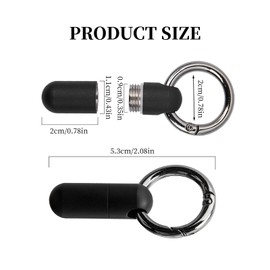 Titanium Pill Box Keyring, Small Pill Box Keyring, Waterproof Tablet Box Pill Organiser, Portable Pill Container for On the Go Travel Camping Storage (Black)