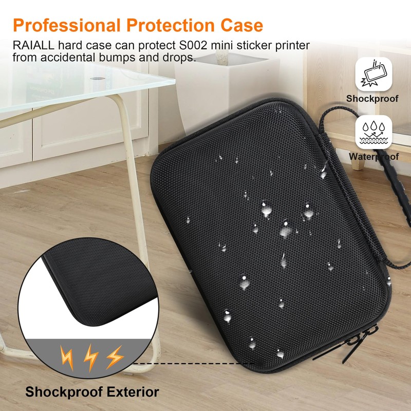 RAIALL Case for ORGSTA S002 Sticker Printer, Travel Bag for