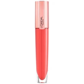 L'Oréal Paris Shiny Lip Gloss for Maximum Volume, Nourishing Effect, with Hyaluronic Acid and Collagen AS Fragments, Glow Paradise Brilliant Signature Plump-in-Gloss, No. 410 I Inflate