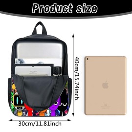 CLKDPNO BeatBox Children's Schoolbag, SprunkBeats Game Theme Satchel,Anime Game Backpack,Large Capacity MelodyMashup Schoolbag,Back to School Backpack Lightweight Shoulder Bag - 16 Inch