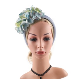 Padded Headbands for Women Trendy Non Slip Headbands for Women Hair Thick Headband for Girls Comfortable Flower Hedawear(Blue)