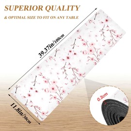 senya Flower Trivet Table Runner 40 Inches Long Cherry Blossom Branche Heat Resistant Hot Pad Multi Purpose Mat for for Hot Pots Pans Kitchen Countertops, B01C23045