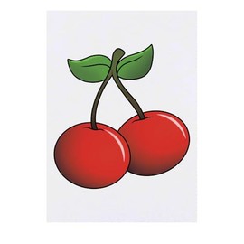 'Pair of Cherries' Temporary Tattoo - Water Resistant, Skin-Safe, Non-Toxic Transfer (TO00082533)