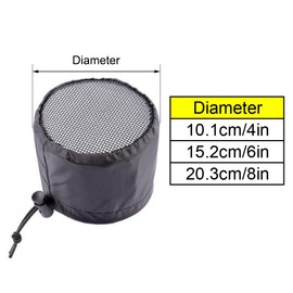SEIWEI 20.3 cm / 8 inches, grow tent vent cover filter, elastic band, fixed buckle, black mesh screen shield for exhaust fan, plant growth