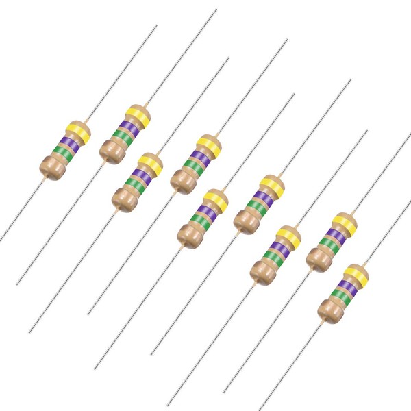 sourcing map Axial Resistors 4.7 MOhm 0.25 Watt 5% Tolerances