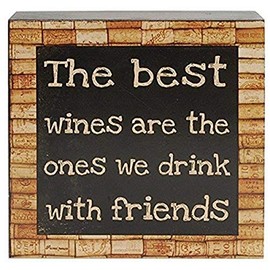 Blossom Bucket Best Wines Wall Box Sign, 6 x 6 Inches