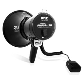 Pyle Portable PA Megaphone Speaker with Built-in Rechargeable Battery, Black (Renewed)