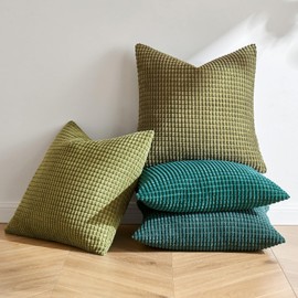 MIULEE Set of 4 Christmas Cushion Covers, Decorative Cushion Covers, Corduroy Sofa Cushion, Decorative Cushion Cover, Couch Cushion, Decorative Cover for Sofa, Couch, Living Room, Bedroom, 40 x 40 cm,